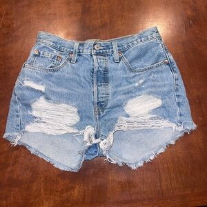 Levi 501s Distressed Women Shorts